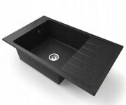 Granitový dřez LUIS ČERNÁ s texturou  ŽULY 79,5 x 48 x 20cm