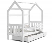 Dětská postel DOMEK 2 se šuplíkem 160x80 cm bílá