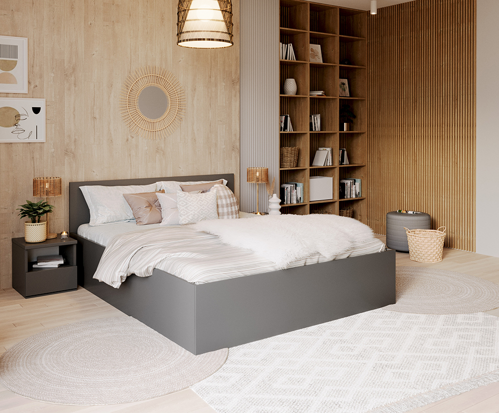 Postel PANAMA 120x200 se zdvižným roštem ŠEDÁ