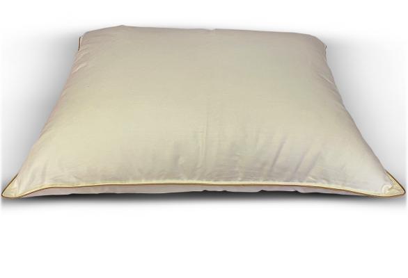 Péřový polštář DELUX 70x80cm 3kg KRÉMOVÁ se zlatým lemováním