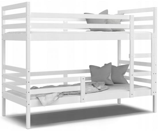 Dětská patrová postel JACEK bez šuplíku 190x80 cm BÍLÁ