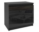 Noční stolek SIMPLY2 Černá - Eben/Černá lesklá