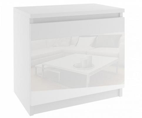 Noční stolek BEAUTY Bílá - Bílá/Bílá lesklá