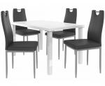 Kvalitní set ROBERTO stůl a židle Bílá/Černá (1stůl, 4židle)