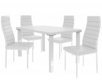 Kvalitní set MODERNO stůl a židle Bílá/Bílá (1stůl, 4židle)