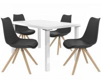 Kvalitní set AMARETO stůl a židle Bílá/Černá (1stůl, 4židle)