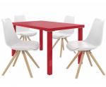 Kvalitní set AMARETO stůl a židle Červená/Bílá (1stůl, 4židle)