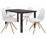 Kvalitní set AMARETO stůl a židle Kaštan/Bílá (1stůl, 4židle)
