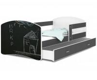 Dětská postel s tabulí na psaní LUKI 160x80 cm ŠEDÁ