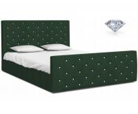Čalouněná postel VIKI 160x200 Trinity tmavě zelená s kovovým roštem