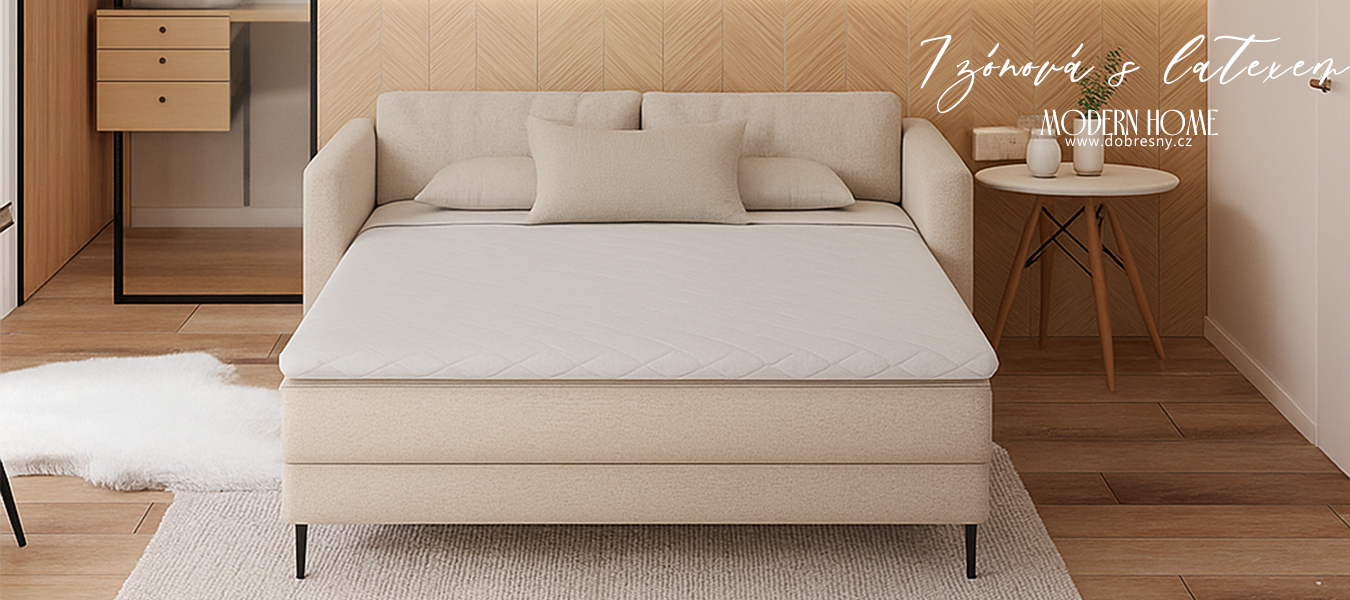 Přistýlka z profilované 7zónové pěny HR H30  a latex 90x200cm 6cm