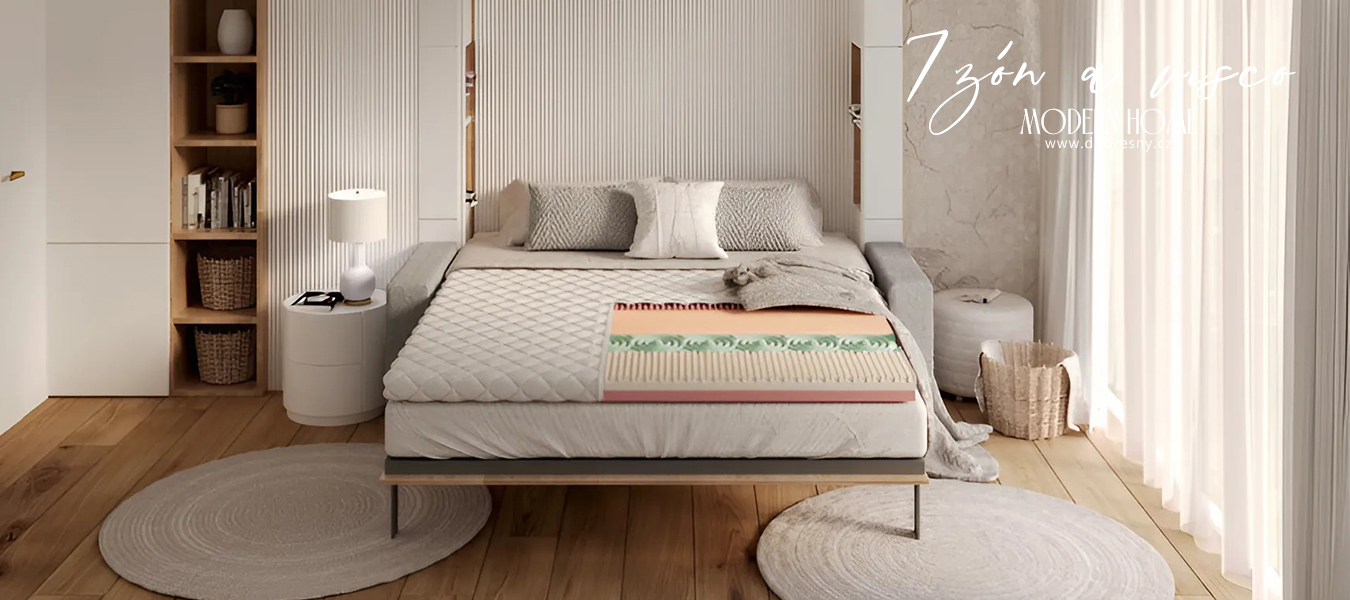 Přistýlka z profilované 7zónové pěny HR H30  a paméťová pěna VISCO 80x200cm 6cm