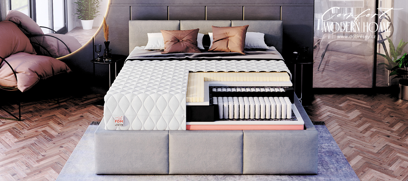 Taštičková matrace COMFORT 90x200 cm s latexem 24 cm