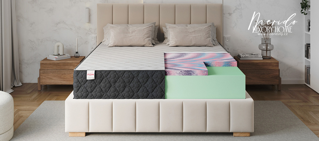 Pěnová matrace MERIDO 160x200 cm HR pěna Silver Care potah 30 cm