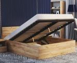 Manželská postel PANAMA 160x200 se zvedacím dřevěným roštem DUB DUB