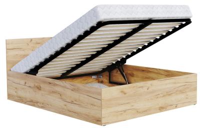 Manželská postel PANAMA 160x200 se zvedacím dřevěným roštem DUB DUB