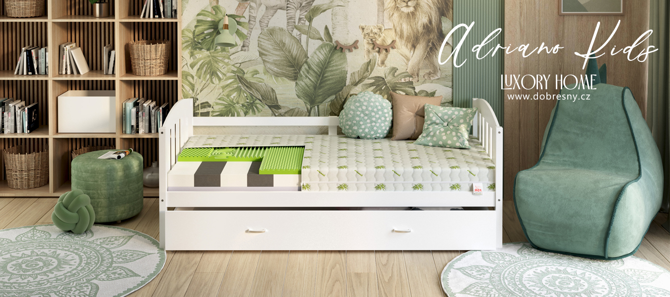 Dětská pěnová matrace ADRIANO s Aloe Vera potahem 70x160 cm