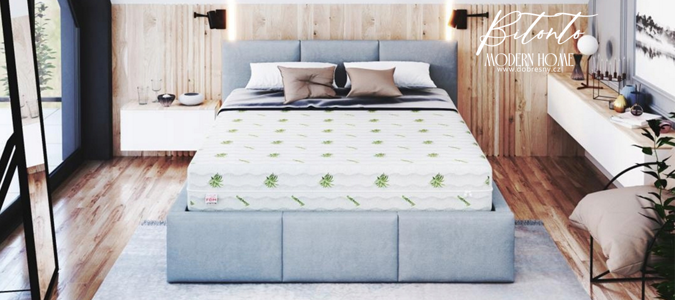 Dětská pěnová matrace BITONTO 80x180 cm s latexem potah Aloe Vera 15cm