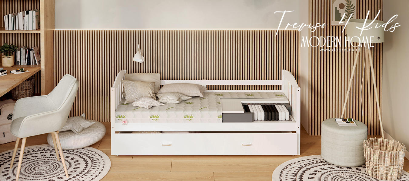Dětská taštičková matrace TREVISO 4KIDS 80x180 cm s Aloe Vera potahem 14 cm