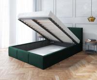 Čalouněná postel AMBER 120x200 Zelená Trinity s úložným prostorem kovový rošt