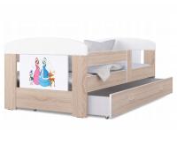 Dětská postel 180 x 80 cm FILIP BOROVICE vzor PRINCEZNY