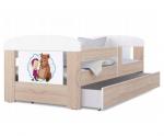 Dětská postel 180 x 80 cm FILIP BOROVICE vzor MEDVÍDEK 2