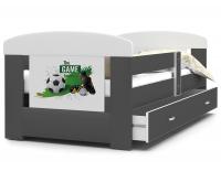 Dětská postel FILIP Fotbal 80x140 cm ŠEDÁ