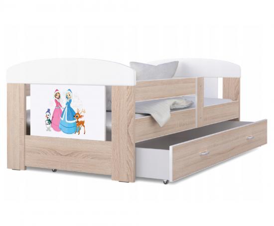 Dětská postel 160 x 80 cm FILIP BOROVICE vzor PRINCEZNY