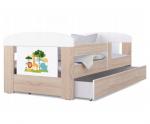 Dětská postel 160 x 80 cm FILIP BOROVICE vzor ZVIŘATKA