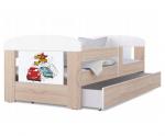 Dětská postel 160 x 80 cm FILIP BOROVICE vzor AUTA