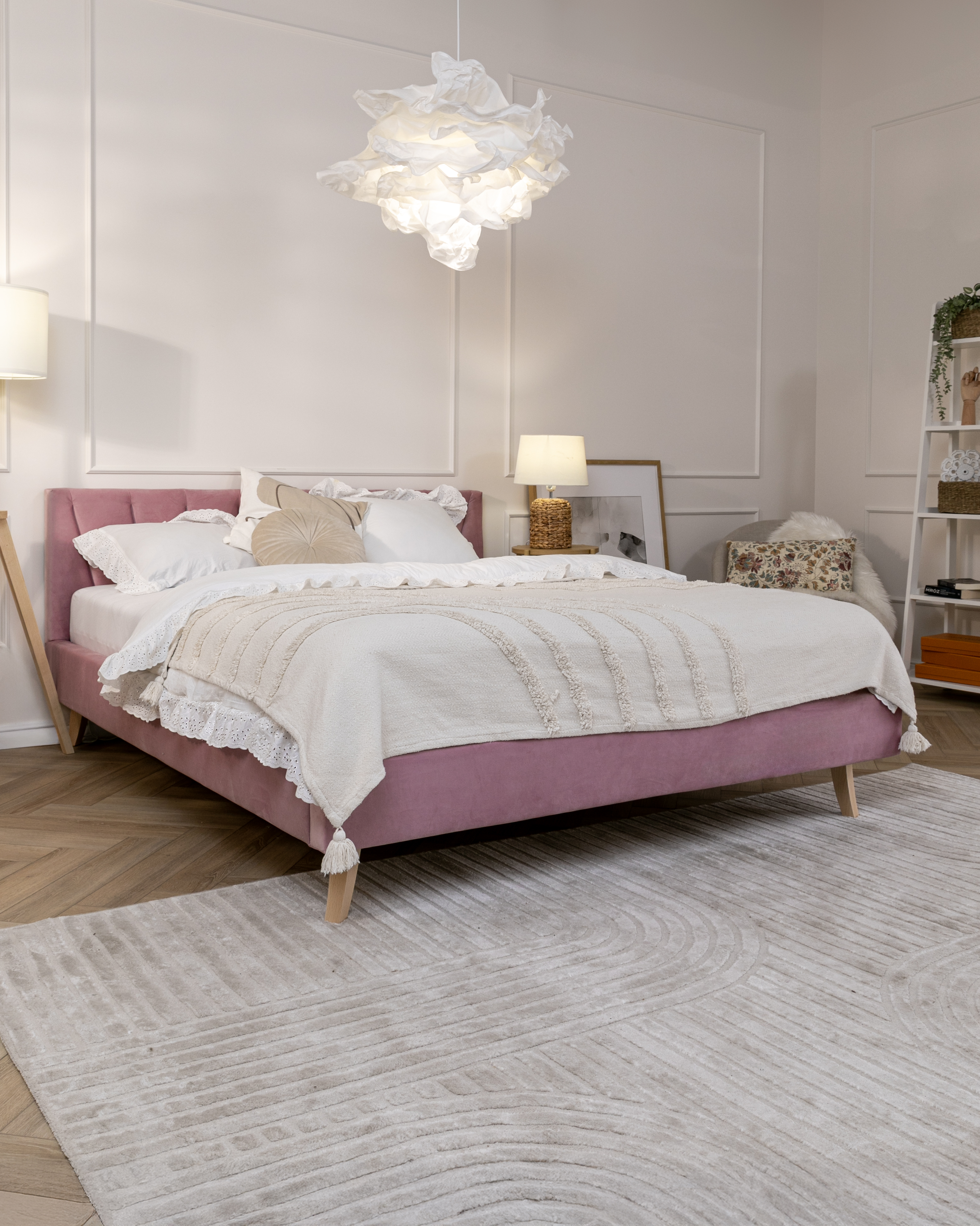 Čalouněná postel 120x200 cm HEAVEN TRINITY BÍLÁ