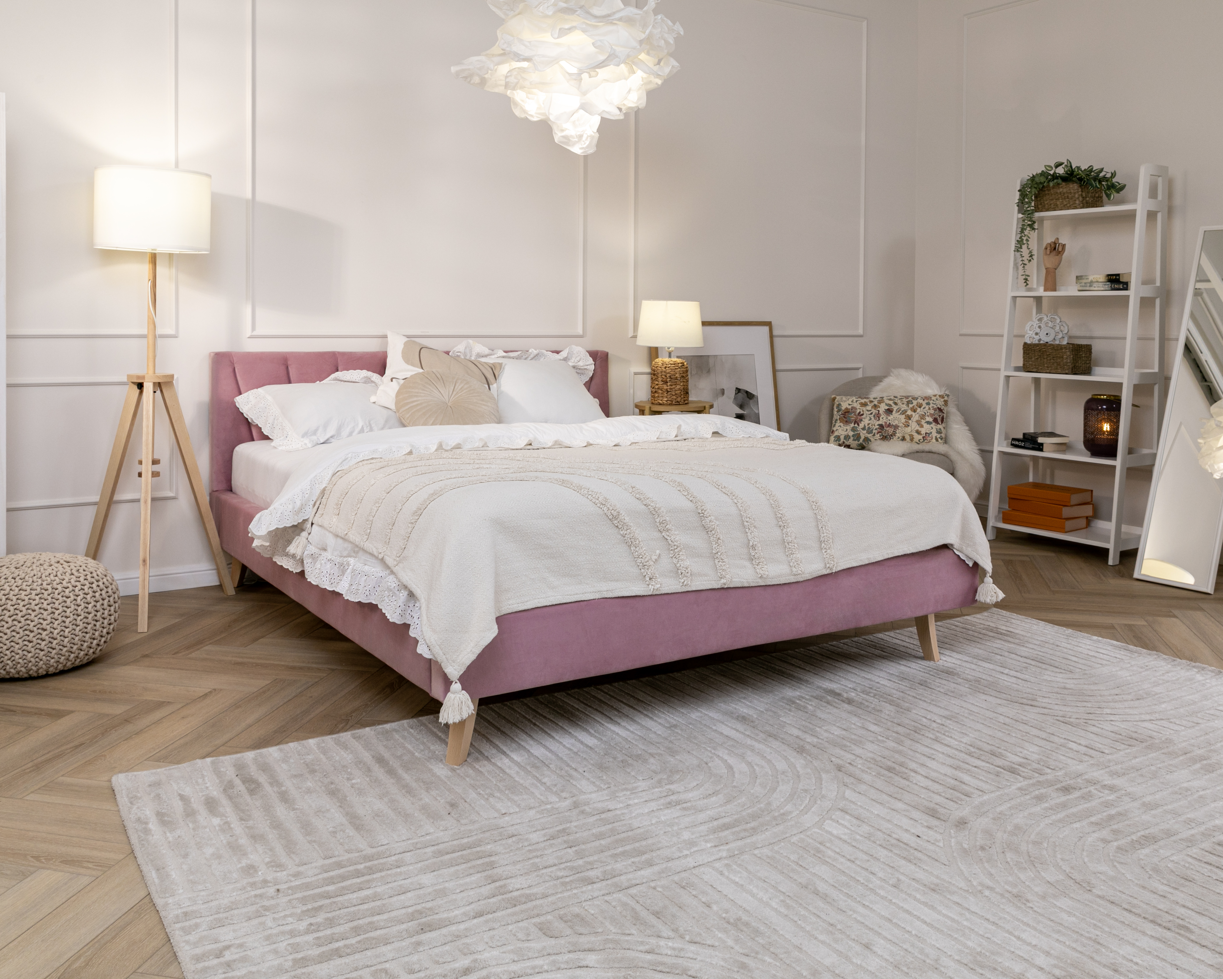 Čalouněná postel 140x200 cm HEAVEN TRINITY BÍLÁ