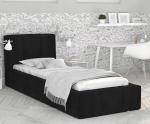 Čalouněná postel 90x200 cm EMMA Černá s roštem