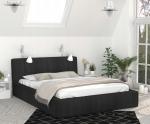 Čalouněná postel 140x200 cm EMMA Černá s roštem