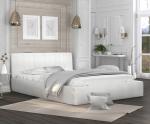 Čalouněná postel 160x200 cm EMMA Bílá s roštem