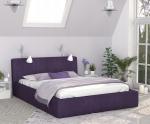 Čalouněná postel 160x200 cm EMMA Fialová  s roštem