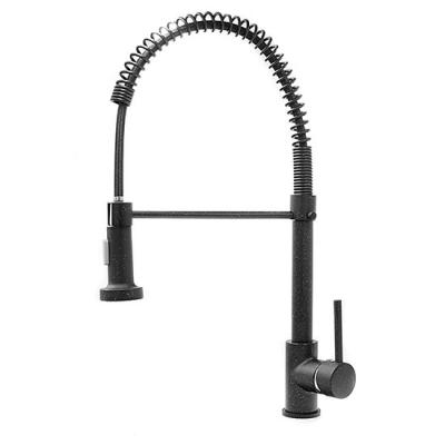 Kuchyňská baterie se sprchou SPIRAL černá s texturou žuly