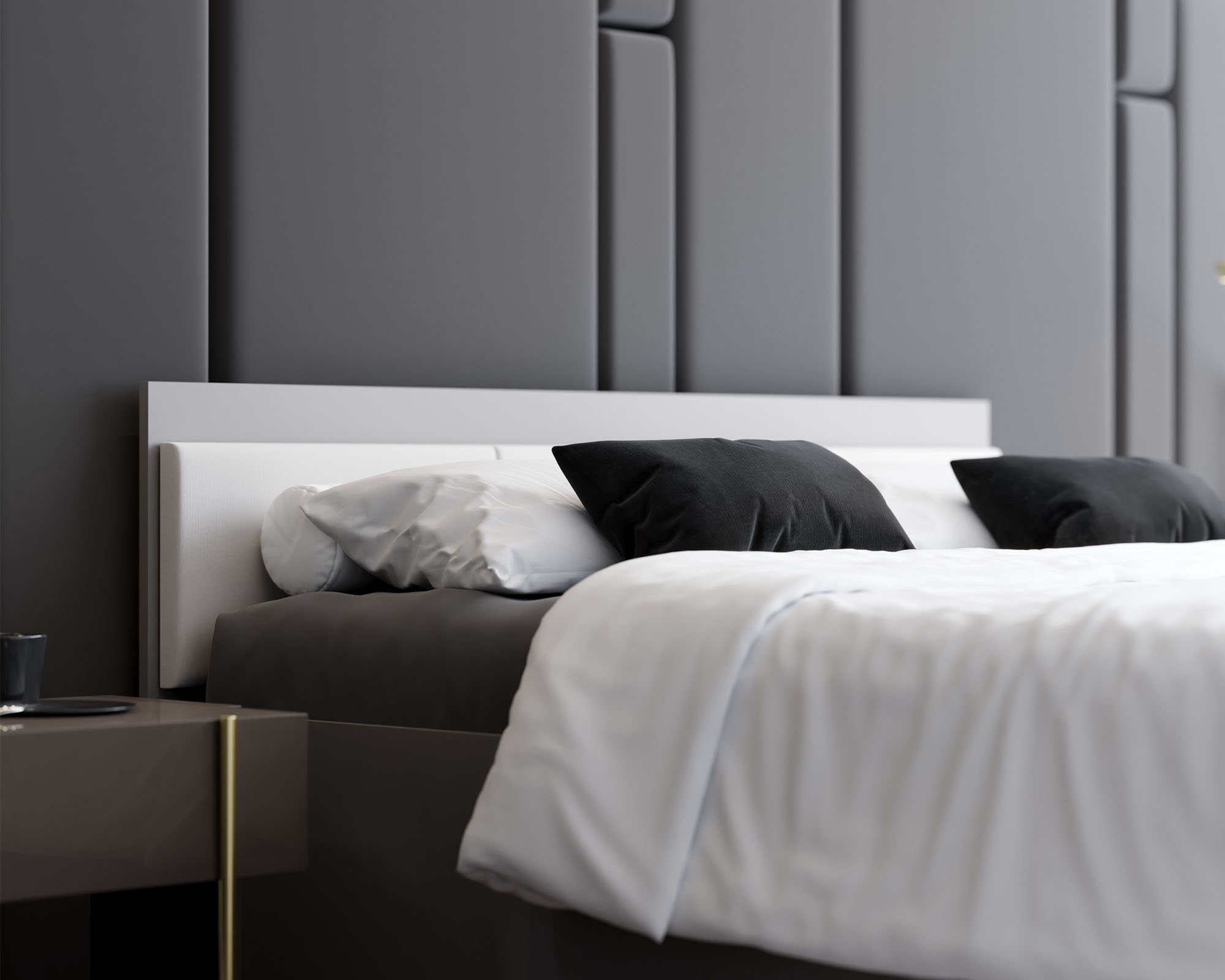 Manželská postel PANAMA T 140x200 se zvedacím dřevěným roštem ŠEDÁ BÍLÁ