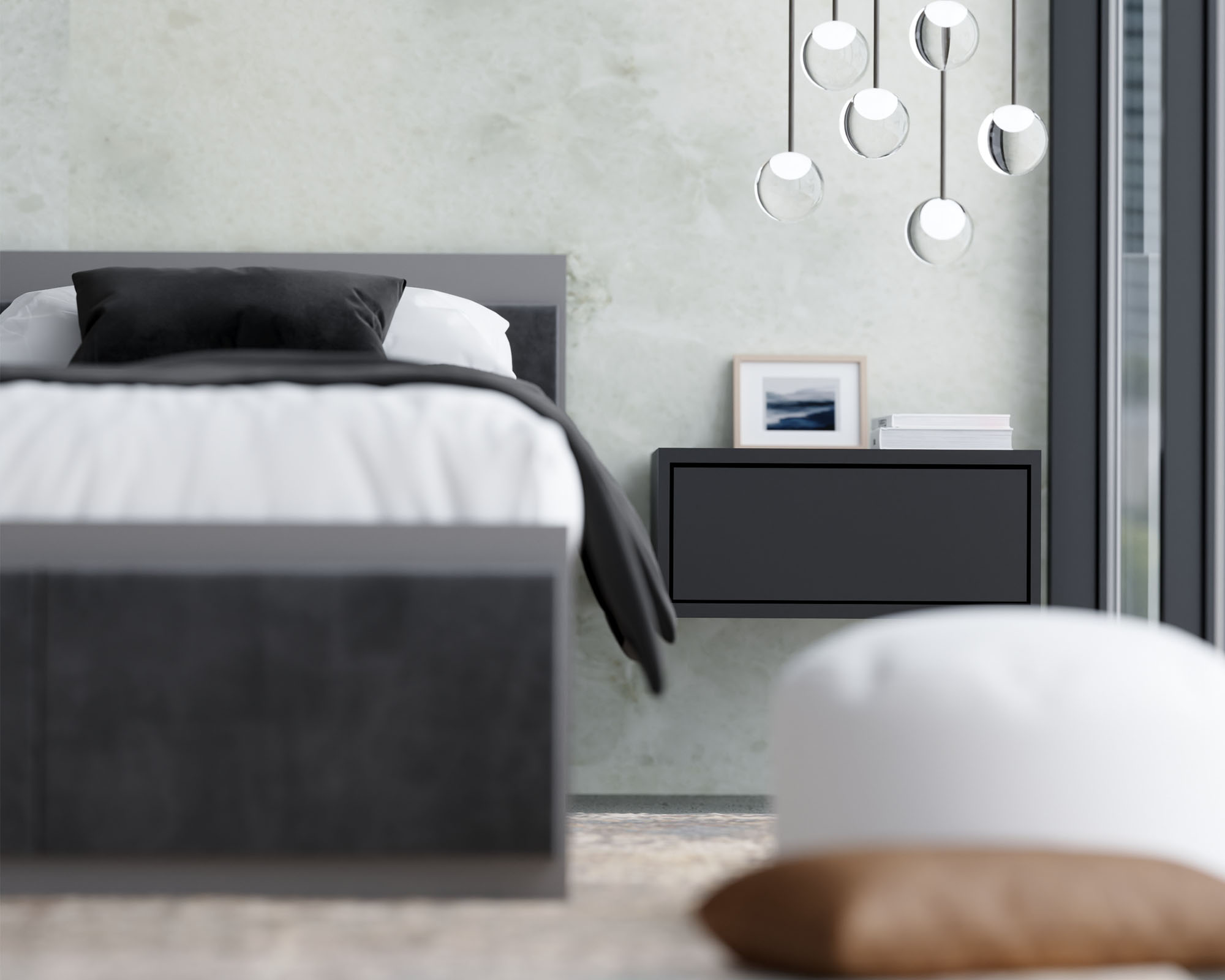 Manželská postel PANAMA T 140x200 se zvedacím dřevěným roštem ŠEDÁ