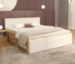 Manželská postel PANAMA T 160x200 se zvedacím dřevěným roštem DUB BÍLÁ