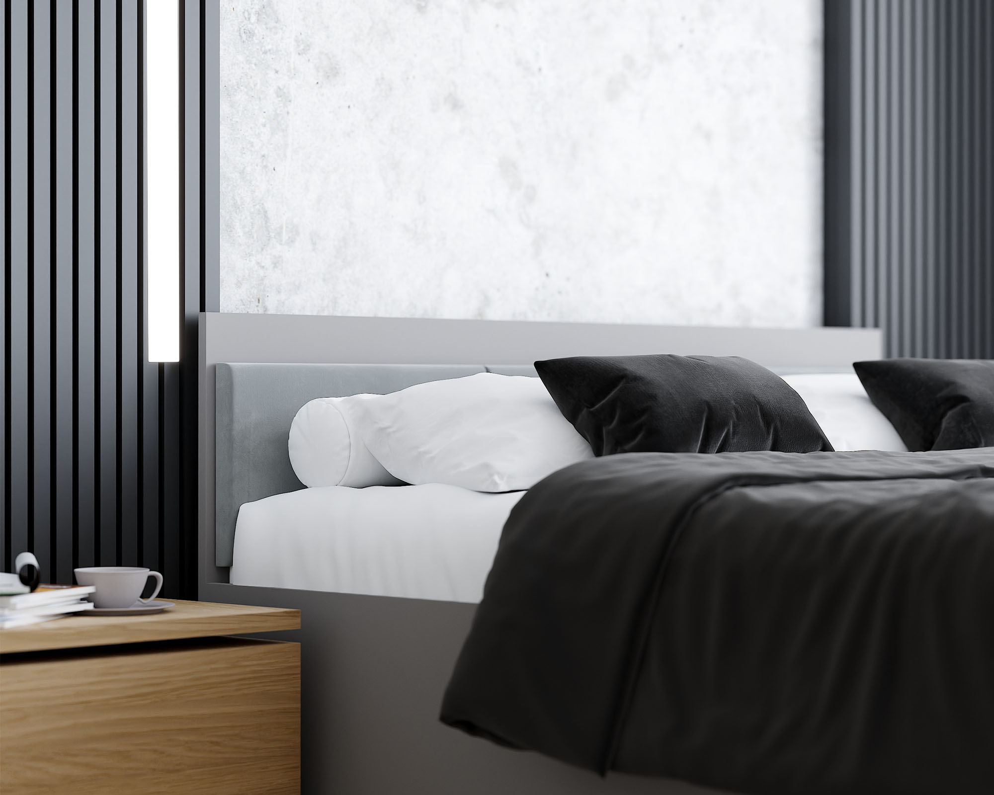 Manželská postel PANAMA T 180x200 se zvedacím dřevěným roštem ŠEDÁ SVĚTLE ŠEDÁ