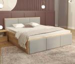 Manželská postel PANAMA T 180x200 se zvedacím dřevěným roštem DUB SVĚTLE ŠEDÁ