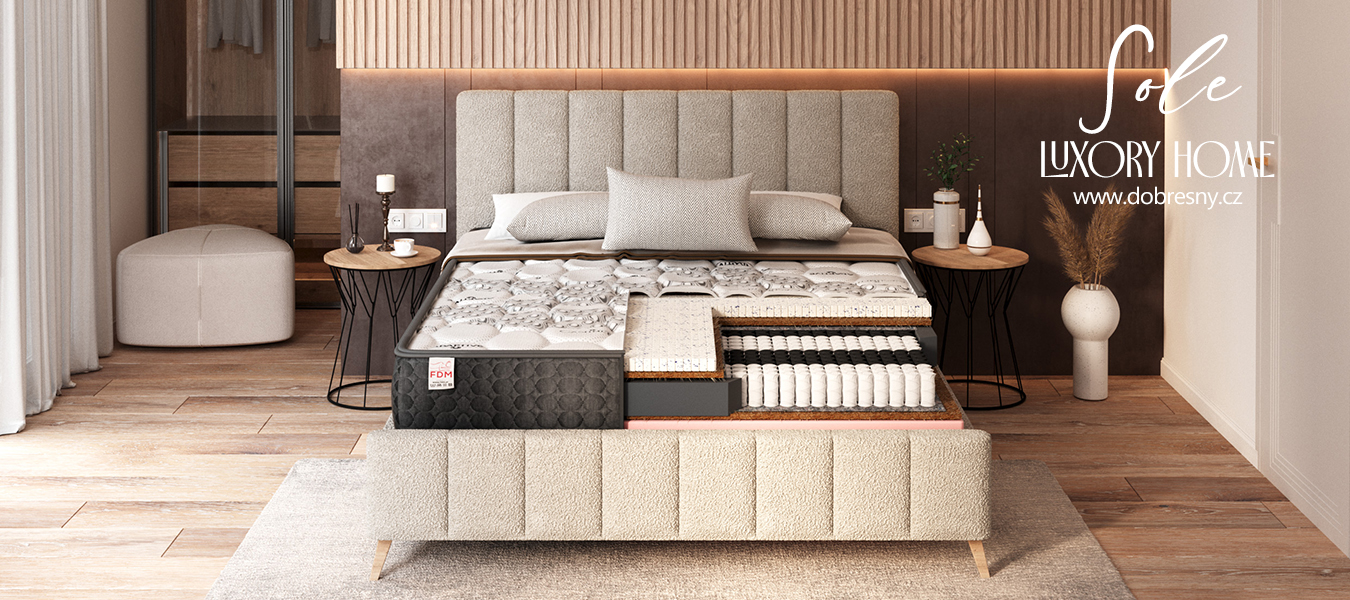 Taštičková matrace SOLE CASHMERE 90x200 cm 21 cm