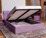 Čalouněná postel RINO 120x200 cm s kovovým roštem fialová