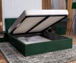 Čalouněná postel RINO 180x200 cm s kovovým roštem zelená