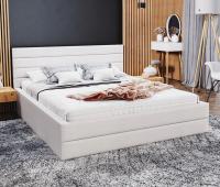 Luxusní postel TOPAZ trinity 180x200 s kovovým roštem BÍLÁ