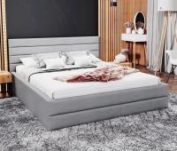 Luxusní postel TOPAZ trinity 160x200 s kovovým roštem ŠEDÁ