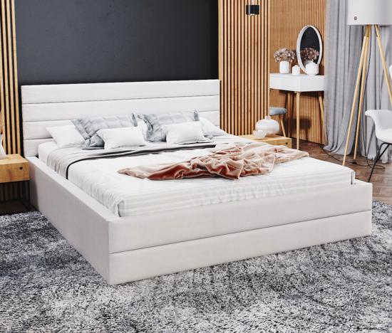 Luxusní postel TOPAZ trinity 140x200 s kovovým roštem BÍLÁ