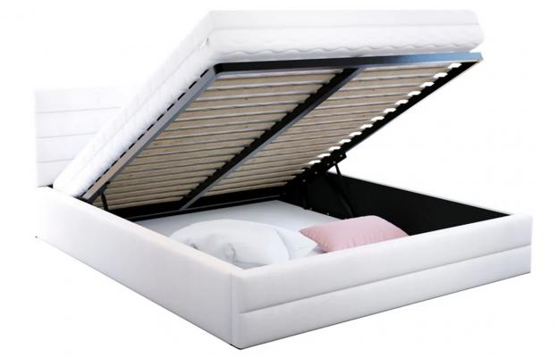 Luxusní postel TOPAZ trinity 90x200 s kovovým roštem BÍLÁ