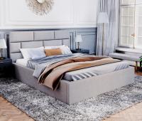 Luxusní postel PASADENA 90x200 s kovovým roštem ŠEDÁ